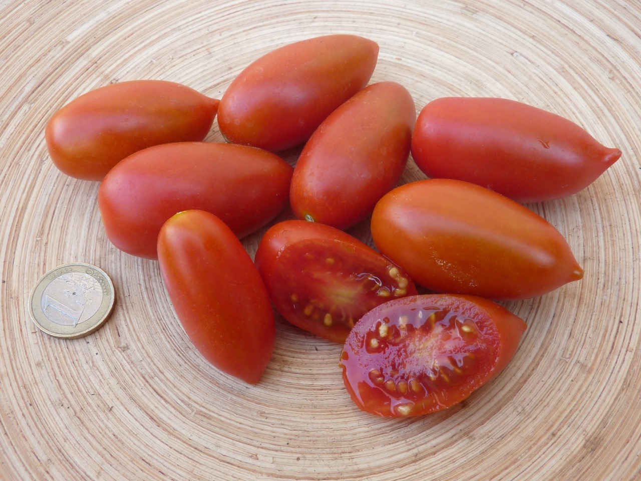 Tomate 'Rot gelb Rumänische Flasche AT'